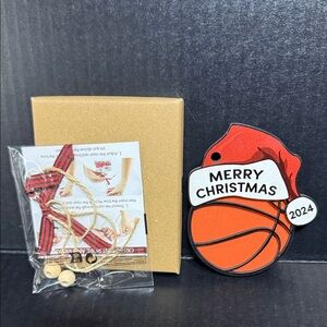 Merry Christmas 2024 Basketball Ornament